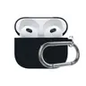 Étui en silicone pour AirPods 3ème génération - Protection robuste avec mousqueton, noir