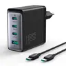 GaN Ultra JR-TCG04EU 100W 3C1A Fast Charger-Black+100W C to C Cable 1.2m-Black (EU)