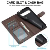Google Pixel 10 / 10 Pro - Etui portefeuille LC.IMEEKE avec 3 emplacements pour cartes & fermeture magnétique, Marron – Bild 3