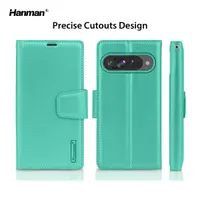 Google Pixel 10 / 10 Pro - Hanman Mill Flip Case mit 3 Kartenfächern, Türkis – Bild 2