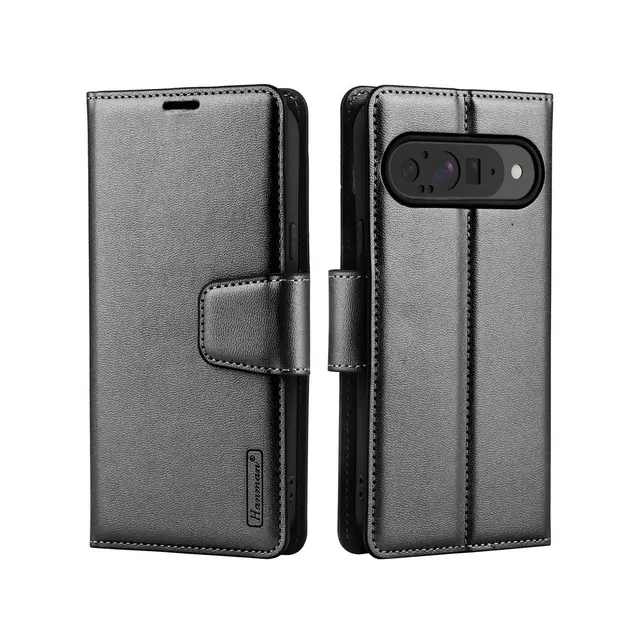 Google Pixel 10 Pro XL - Custodia flip Hanman Mill con 3 slot per carte, nero