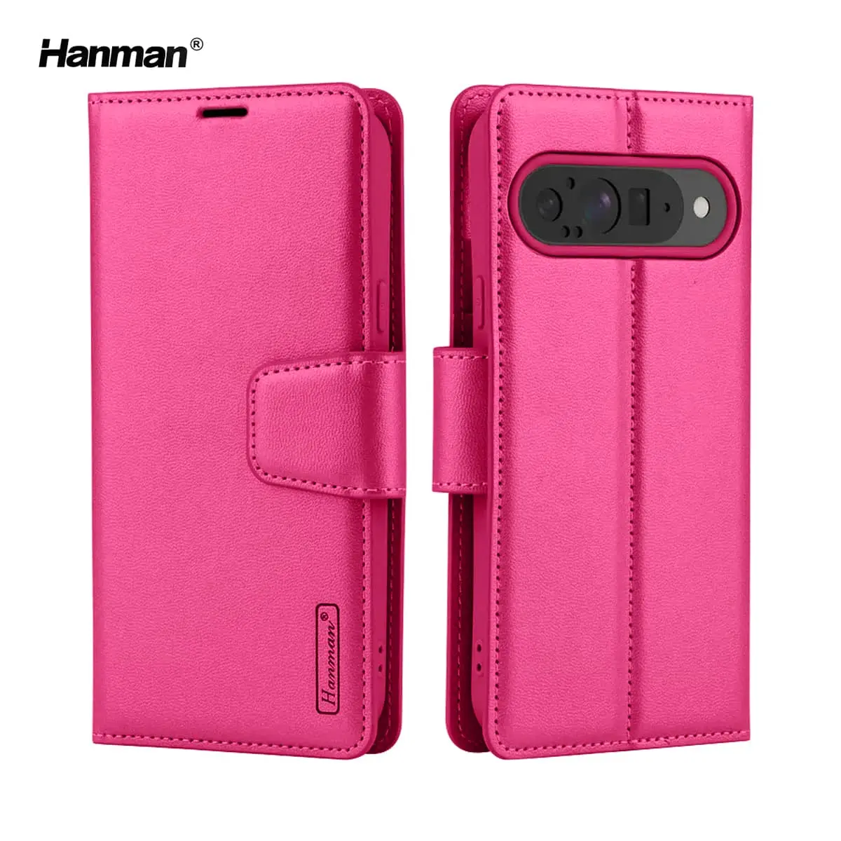 Google Pixel 10 Pro XL - Hanman Mill Flip Case avec 3 emplacements pour cartes, Rose