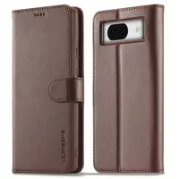 Google Pixel 8 - Etui portefeuille LC.IMEEKE avec 3 emplacements pour cartes & fermeture magnétique, Marron – Bild 1