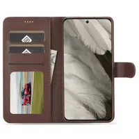 Google Pixel 8 - LC.IMEEKE Wallet Etui mit 3 Kartenfächern & Magnetverschluss, Braun – Bild 2