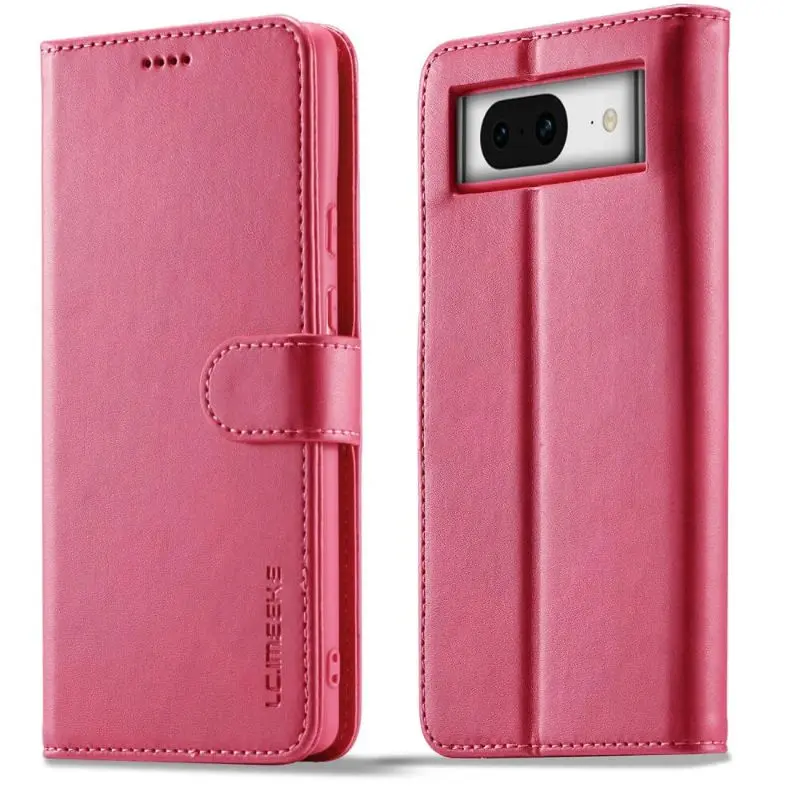 Google Pixel 8 Pro - LC.IMEEKE Custodia a portafoglio con 3 scomparti per carte e chiusura magnetica, rosa
