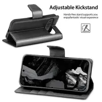 Google Pixel 9 / 9 Pro - Hanman Mill Flip Case mit 3 Kartenfächern, schwarz – Bild 4