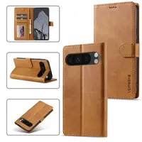 Google Pixel 9 Pro XL - LC.IMEEKE Wallet Etui mit 3 Kartenfächern & Magnetverschluss, hellbraun – Bild 5