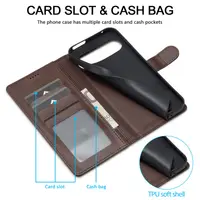 Google Pixel 9A - LC.IMEEKE Custodia a portafoglio con 3 scomparti per carte e chiusura magnetica, marrone – Bild 2
