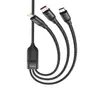 HOCO 3-in-1 Ultra 6A cavo dati a ricarica rapida per Lightning+Micro+Type-C, nero (U104)