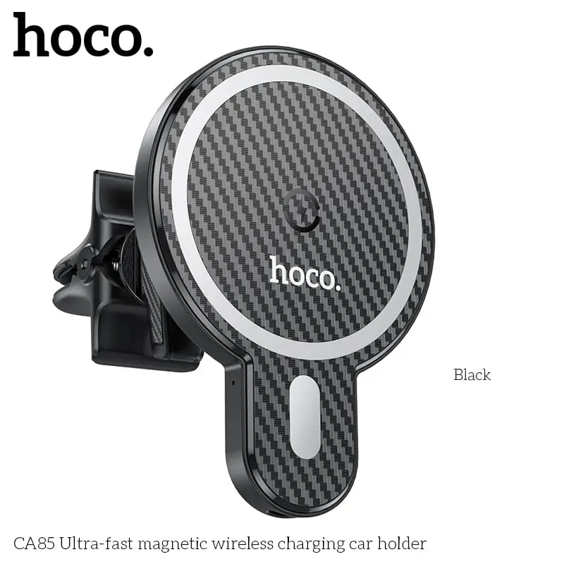 Hoco CA85 Ultra-fast magnetic wireless charging holder, noir