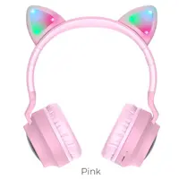 HOCO cats ears Bluetooth on-ear headphones in pink (W27) – Bild 1
