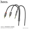 Hoco - Double Lotus Rca Audio Cable 3.5MM 1.5M (UPA10), Noir