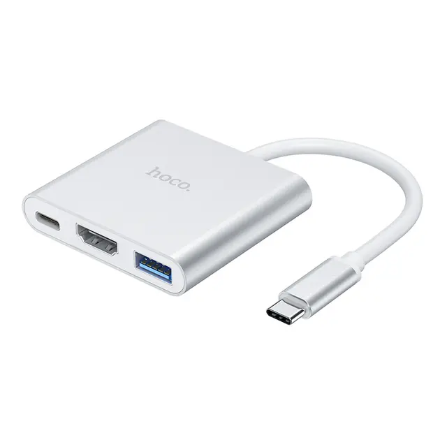 Hoco HB14 Adaptateur USB-C pour USB | HDMI | USB-C Silver