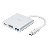 Hoco HB14 USB-C Adapter für USB | HDMI | USB-C Silver – Bild 1