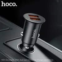 Hoco NZ1 Developer 36W Dual Port QC3.0 Car Charger Set (Micro-USB to USB), black – Bild 5