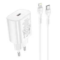 Hoco - PD25W Ladegerät Set mit Lightning-zu-Type-C Kabel, kompatibel mit iPhone, weiss – Bild 1