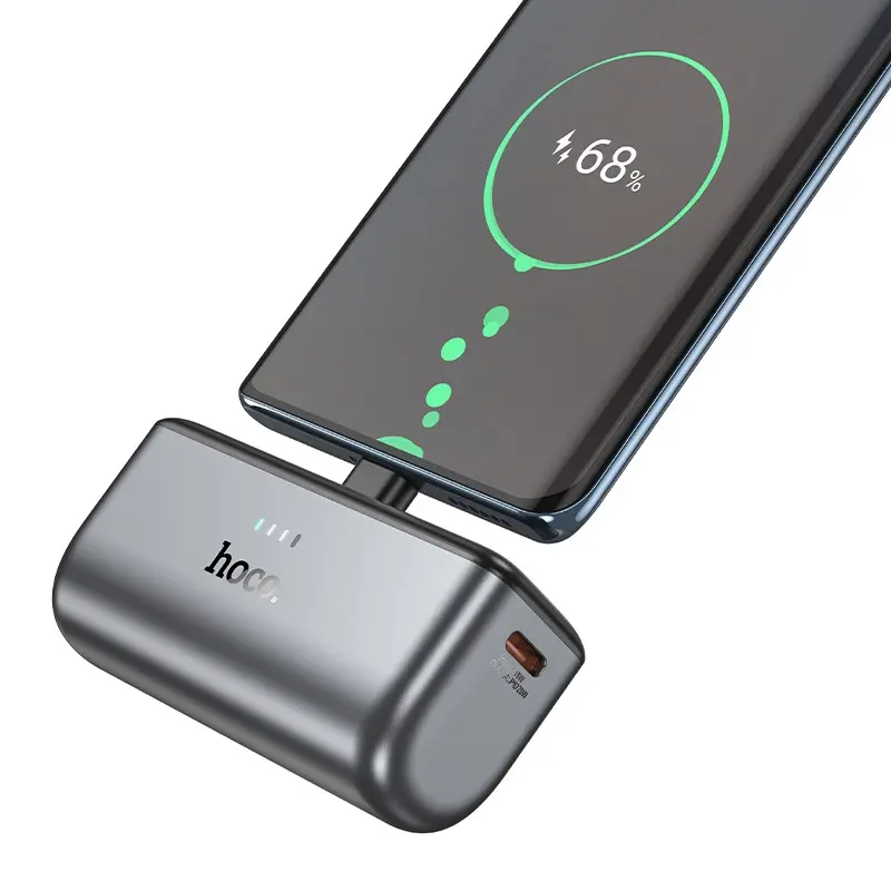 Hoco - Q31 Ingenious PD20W Powerbank, 5000mAh, porta USB-C, portatile, nero