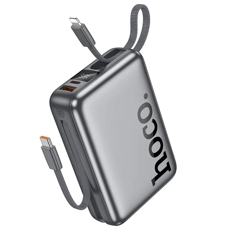 Hoco Q39 Eminente 22.5W + PD20W Powerbank avec câble, 20000mAh, gris foncé