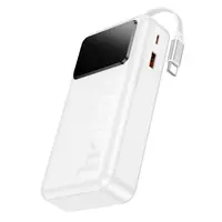 Hoco Q41 Powerbank 20000mAh mit Teleskopkabel (1 x USB-C) und Display, 22.5W+PD20W, weiss – Bild 1