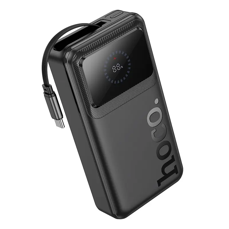 Hoco Q41 Powerbank 20000mAh mit Teleskopkabel (1xUSB-C) und Display, 22.5W+PD20W, schwarz