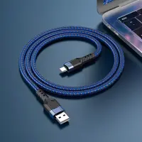Hoco U110 1.2M Câble USB-C vers USB-A robuste en nylon bleu, durable et résistant – Bild 2