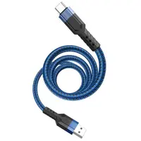 Hoco U110 1.2M robustes USB-C zu USB-A Kabel aus Nylon, blau, langlebig und resistent – Bild 3