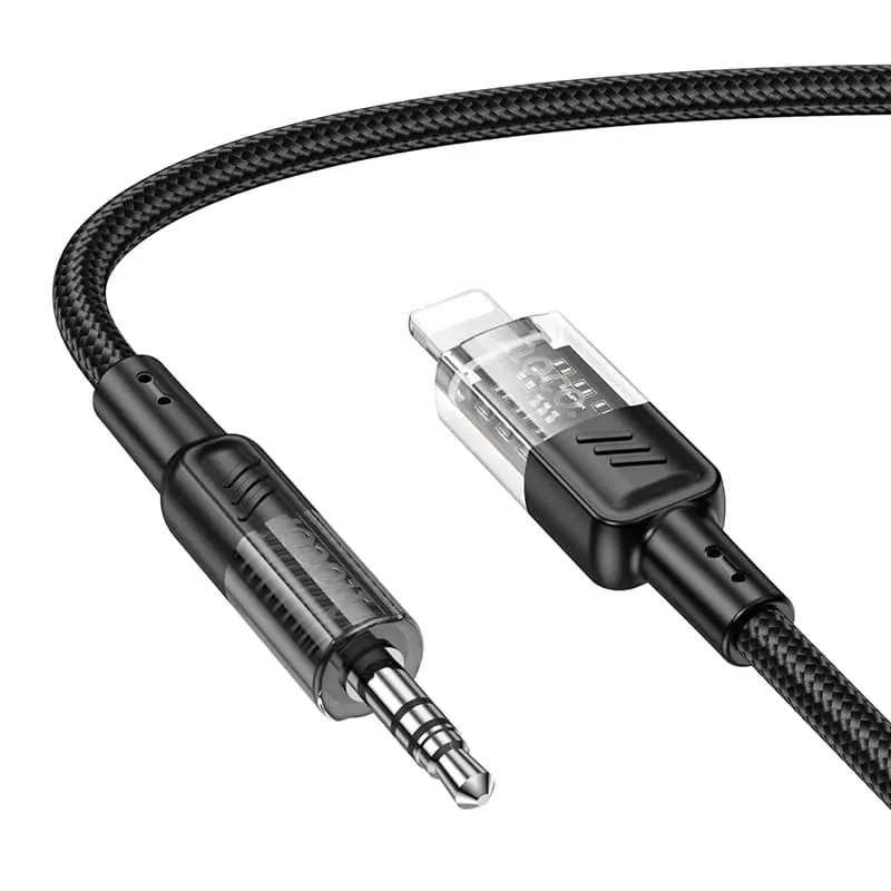 Hoco UPA27 Câble de conversion audio numérique / AUX vers Lightning, noir