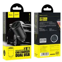 Hoco Z30 Chargeur de voiture Dual USB 3.1A, noir – Bild 2