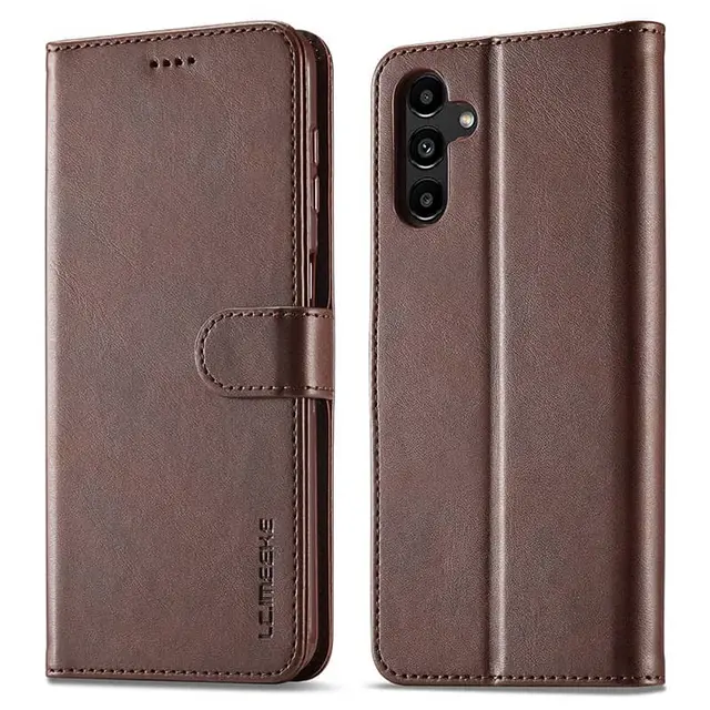 Huawei P30 - Etui portefeuille LC.IMEEKE avec 3 emplacements pour cartes & fermeture magnétique, marron