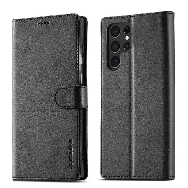 Huawei P30 Lite - LC.IMEEKE Wallet Etui mit 3 Kartenfächern & Magnetverschluss, schwarz