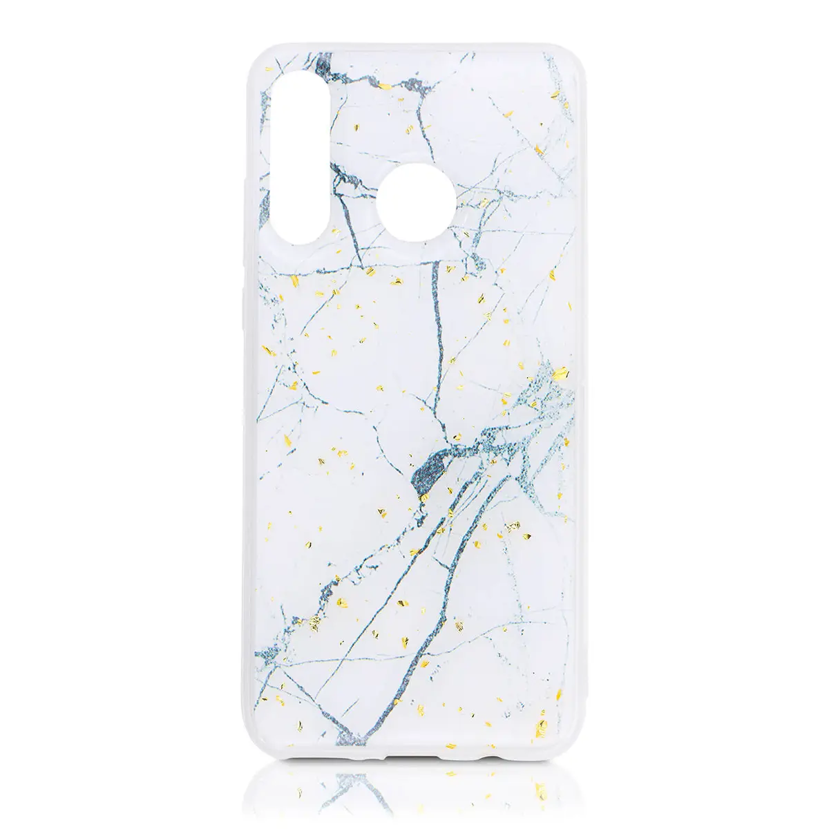 Huawei P30 Lite - White Marble & Gold flakes