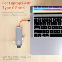 Hub ROCK 10-in-1 USB-C - HDMI, VGA, RJ45, 3×USB 3.0, lettore di schede, grigio – Bild 7