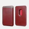 iCarer - Custodia a portafoglio Magsafe in vera pelle vintage per iPhone 12/13, Mini/Pro/Max, rosso vino