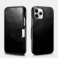 iCarer iPhone 12/12 Pro - Genuine Leather Flipcase Brown (RIX1210-GG) – Bild 1