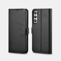 iCarer Samsung S22+ Custodia a libro in vera pelle nera – Bild 1