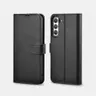 iCarer Samsung S22+ Genuine Leather Flip Book Case Black