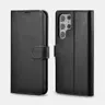 iCarer Samsung S22 Ultra Genuine leather Wallet Book Case nera