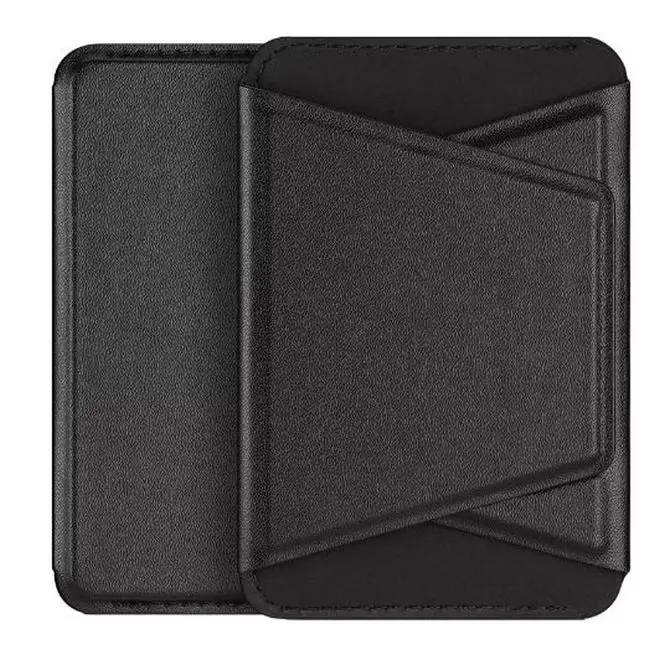 iP 12/13/14/15/16 Series . Dux Ducis Magnetic PU Leather Wallet Stand with MagSafe, Schwarz