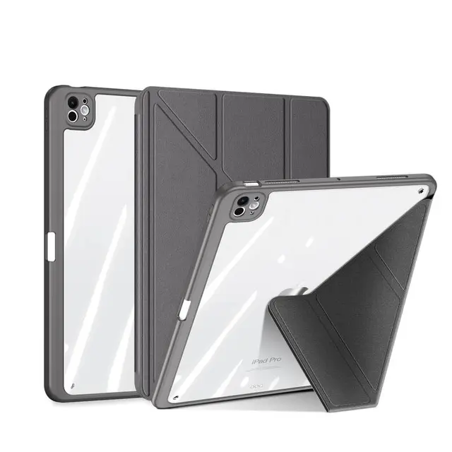 iPad 7/8/9 10.2 Serie Dux Ducis Magi, custodia flip stand-up, grigio