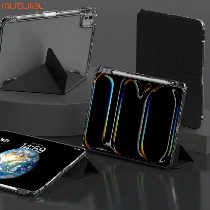 iPad Pro 11 (M4/M5) - Mutural Clear-Pro Series Tablet Case, Black