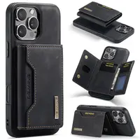 iPhone 12 / 12 Pro - Custodia posteriore DC.MING, look pelle, slot per carte e chiusura magnetica, custodia protettiva, nero – Bild 3