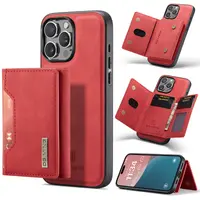 iPhone 12 / 12 Pro - Custodia posteriore DC.MING, look pelle, slot per carte e chiusura magnetica, custodia protettiva, rosso – Bild 4