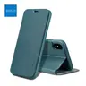 iPhone 12 / 12 Pro - Etui Flip X-Level FIBColor, similicuir, protection intégrale 360°, vert foncé