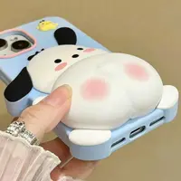 iPhone 12/12 Pro - Hund und Küken-Etui mit Quietsche-Druckfunktion – Bild 4