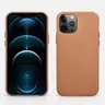 iPhone 12/12 Pro - iCarer Echtleder Backcase hellbraun (RIX1206-BN)