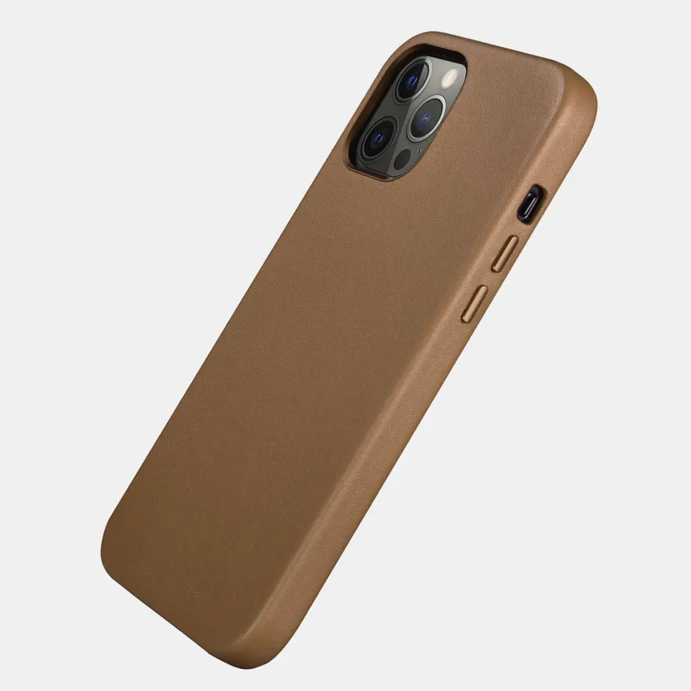 iPhone 12/12 Pro - iCarer genuine leather case with MagSafe brown