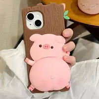 iPhone 12/12 Pro - Pink piggy case with squeaky print function – Bild 3