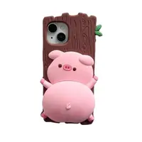 iPhone 12/12 Pro - Pink piggy case with squeaky print function – Bild 1