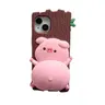 iPhone 12/12 Pro - Pink piggy case with squeaky print function