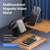 iPhone 12/13/14/15/16 Series . Dux Ducis Magnetic Leather Wallet Stand with MagSafe, Grau – Bild 7